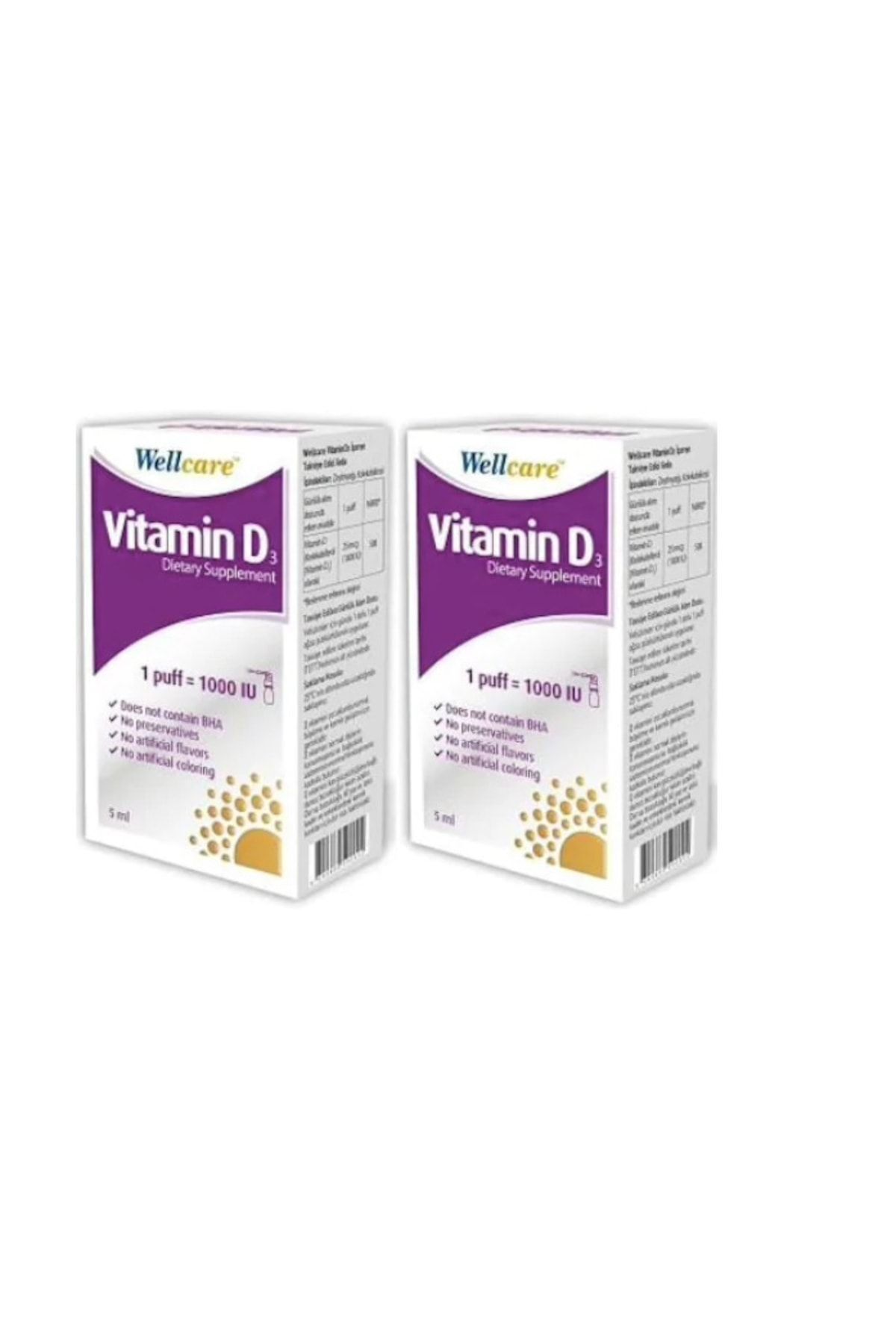 Vitamin D3 1000 Iu 5 Ml Sprey 2'li Paket