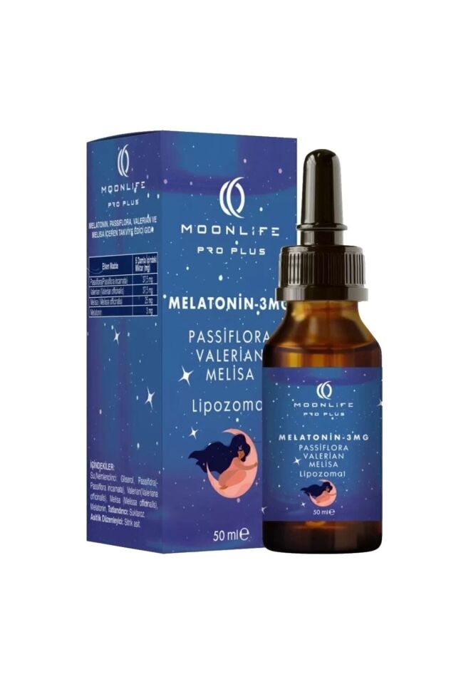 Moon Life Melatonin Passiflora Melisa Valerian Lipozomal Damla 3mg 50ml