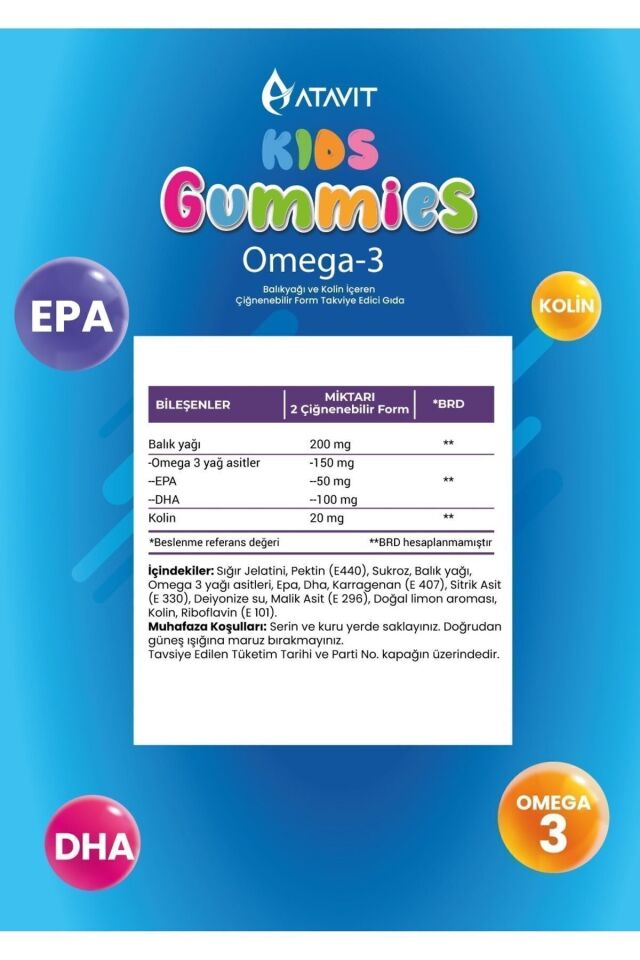 Omega 3 Fish Oil Balık Yağı Gummıes Kids