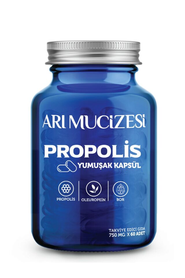 Propolis, Oleuropein Ve Bor Içeren Takviye Edici Gıda (60 Yumuşak Kapsül X 750mg).