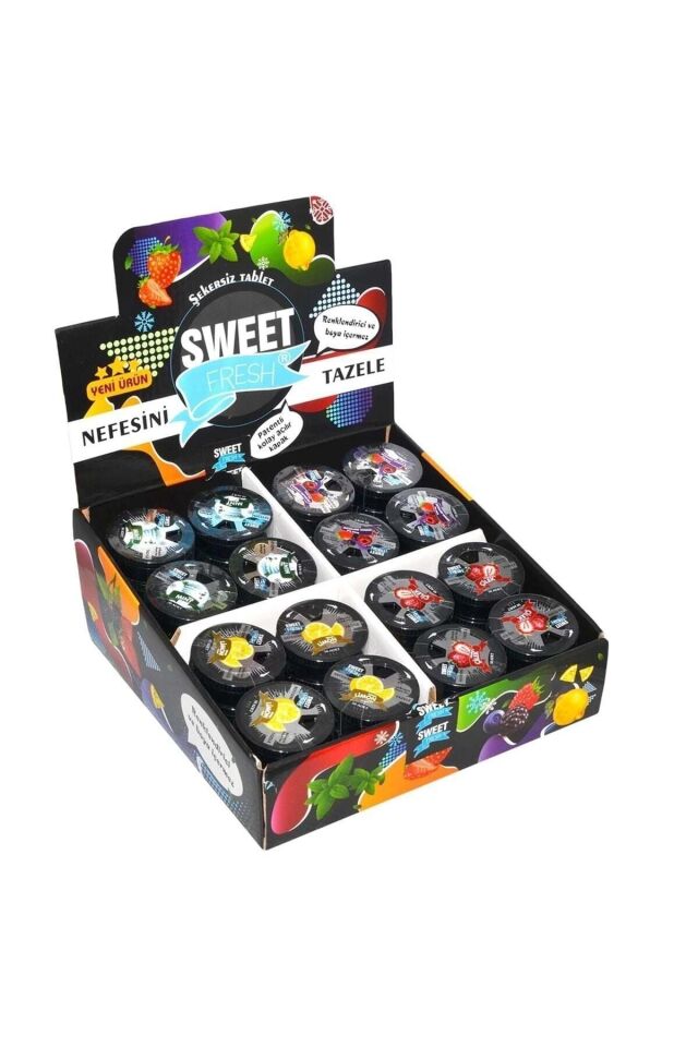 Şekersiz Şeker 48'li Paket Karışık Tablet Şeker, Şekersiz Şekerleme, Karışık Şekerleme
