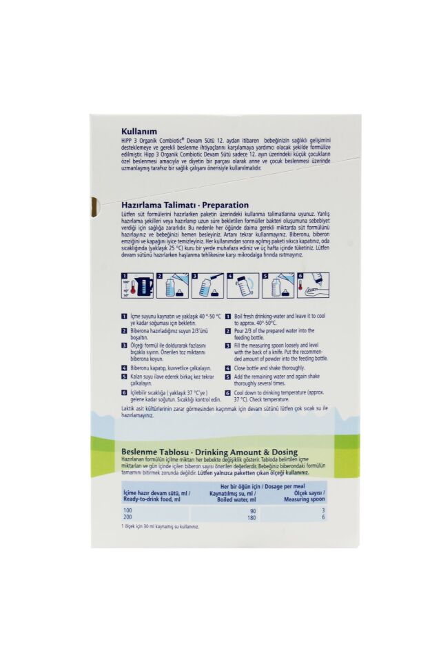 3 Organik Combiotic 800 gr Devam Sütü