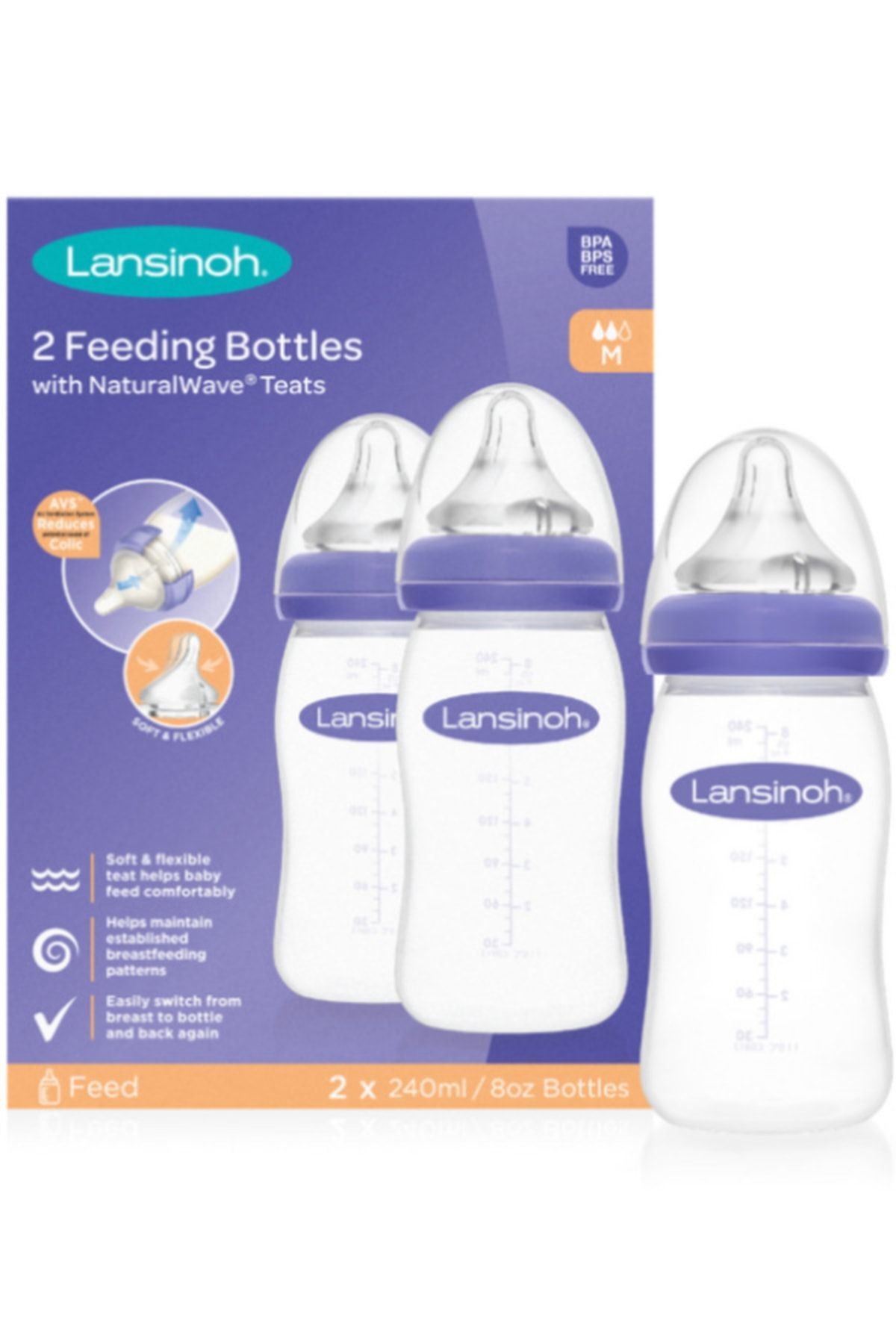 76000 2 X Pp Biberon 240 ml Orta Akışlı