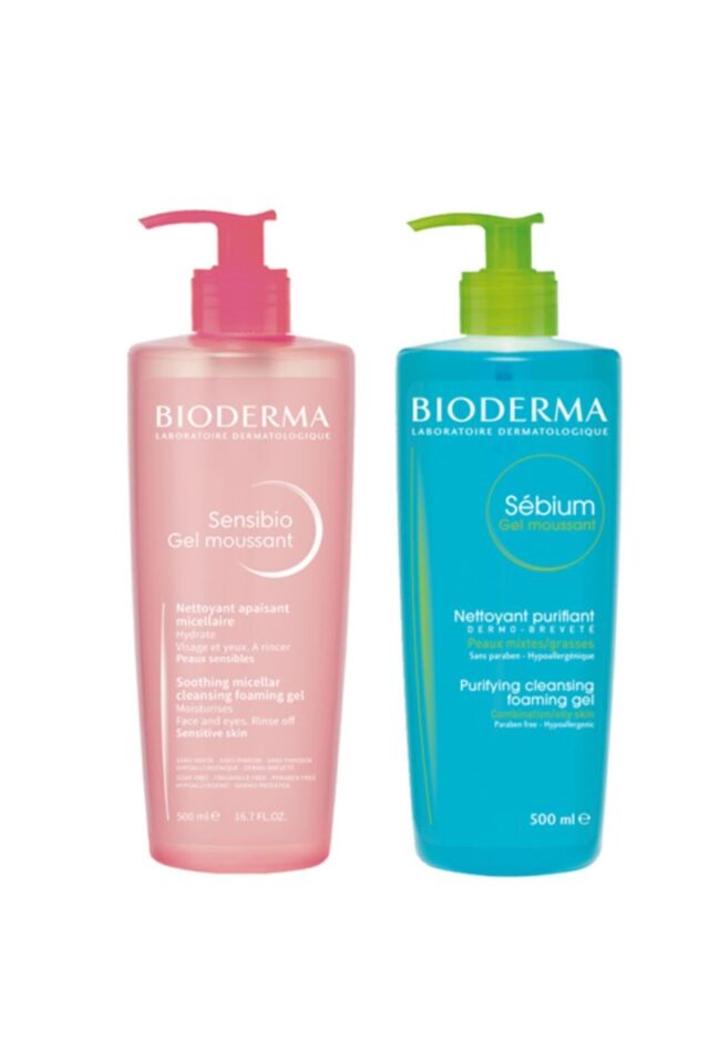 Yüz Temizleme Bakım Seti | Bioderma Sebium 500 ML + Bioderma