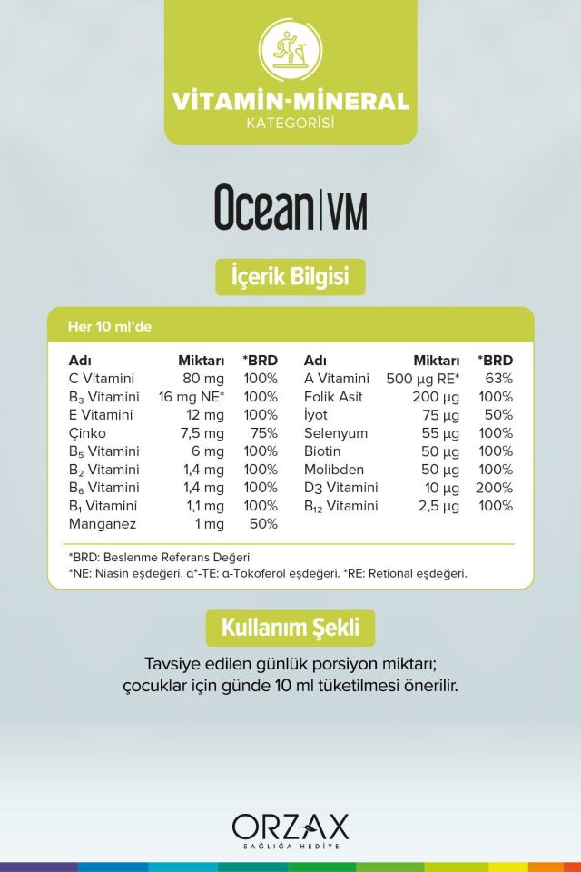 Vm Vitamin Mineral 150ml Portakallı Şurup