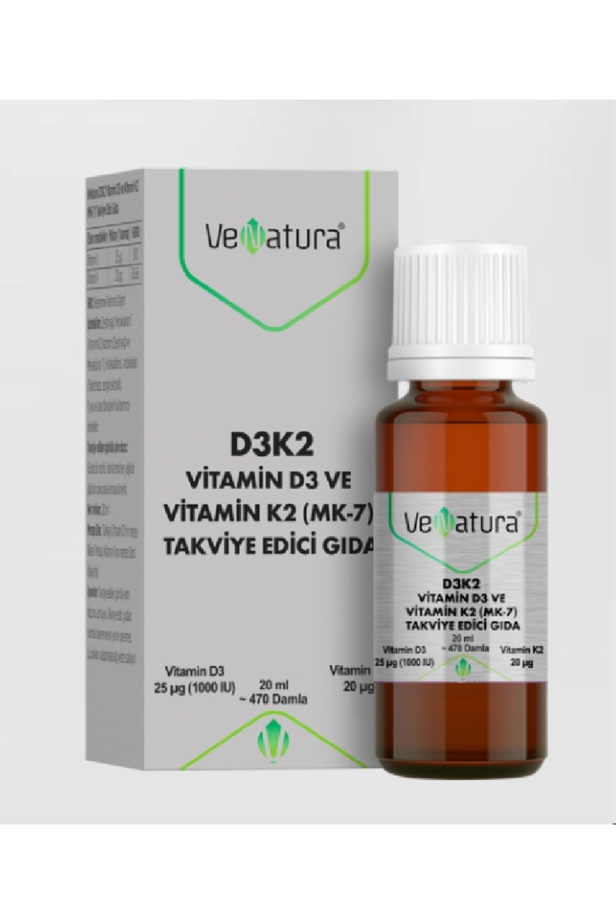 Vitamin D3 Ve Menaquinon 7 Takviye Edici Gıda 20 ml