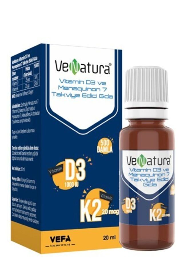 Vitamin D3 Ve Menaquinon 7 Takviye Edici Gıda 20 ml