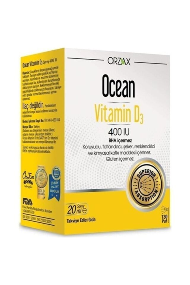Ocean Vitamin D3 Sprey 20ml 400'lü
