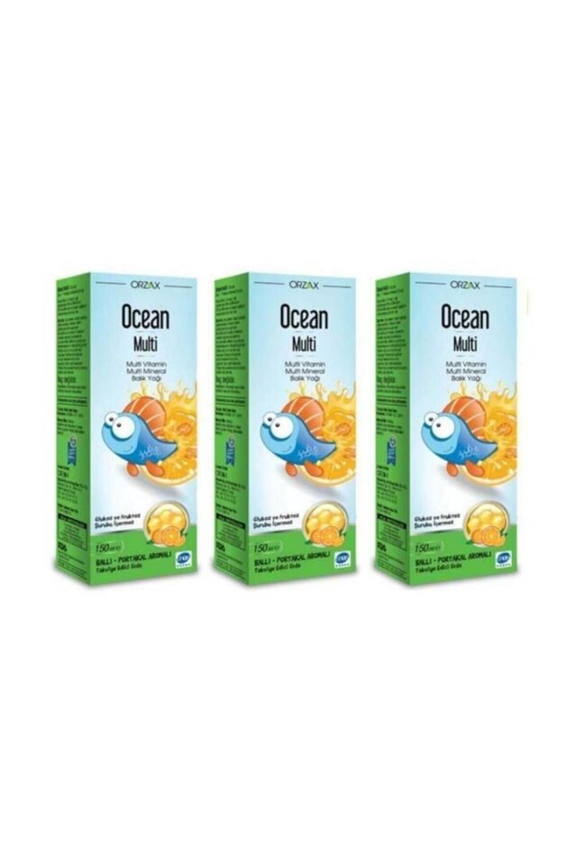 Ballı Portakallı Multi Balık Yağı Şurup 150 ml 3'lü Paket