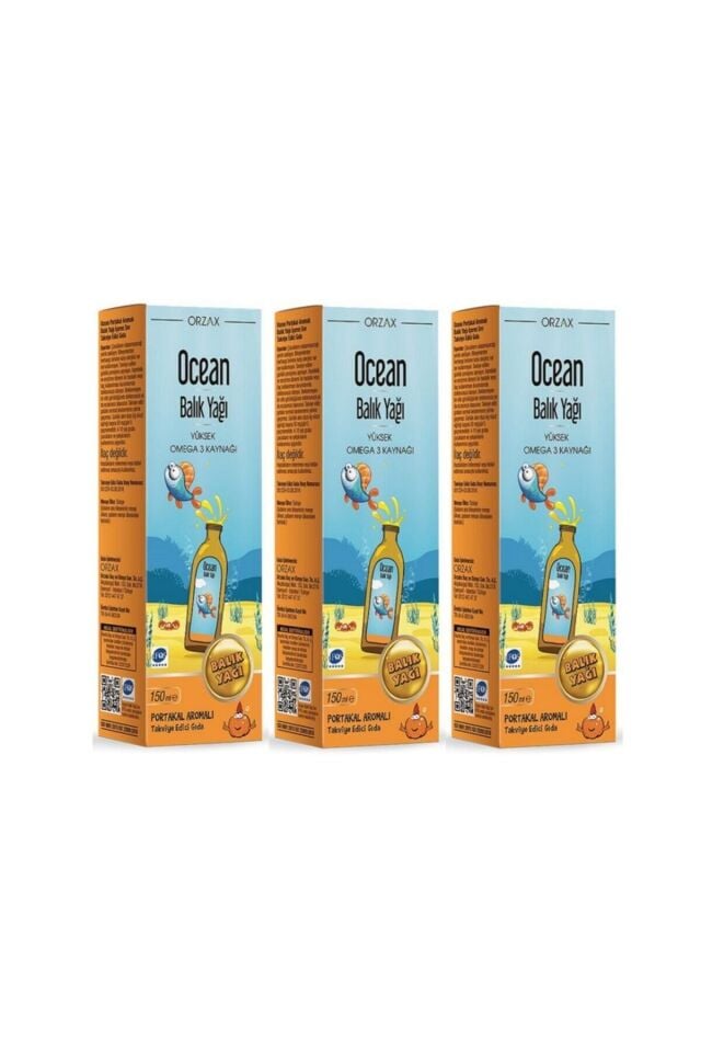 Balık Yağı Şurubu Portakal Aromalı 150ml 3 Adet