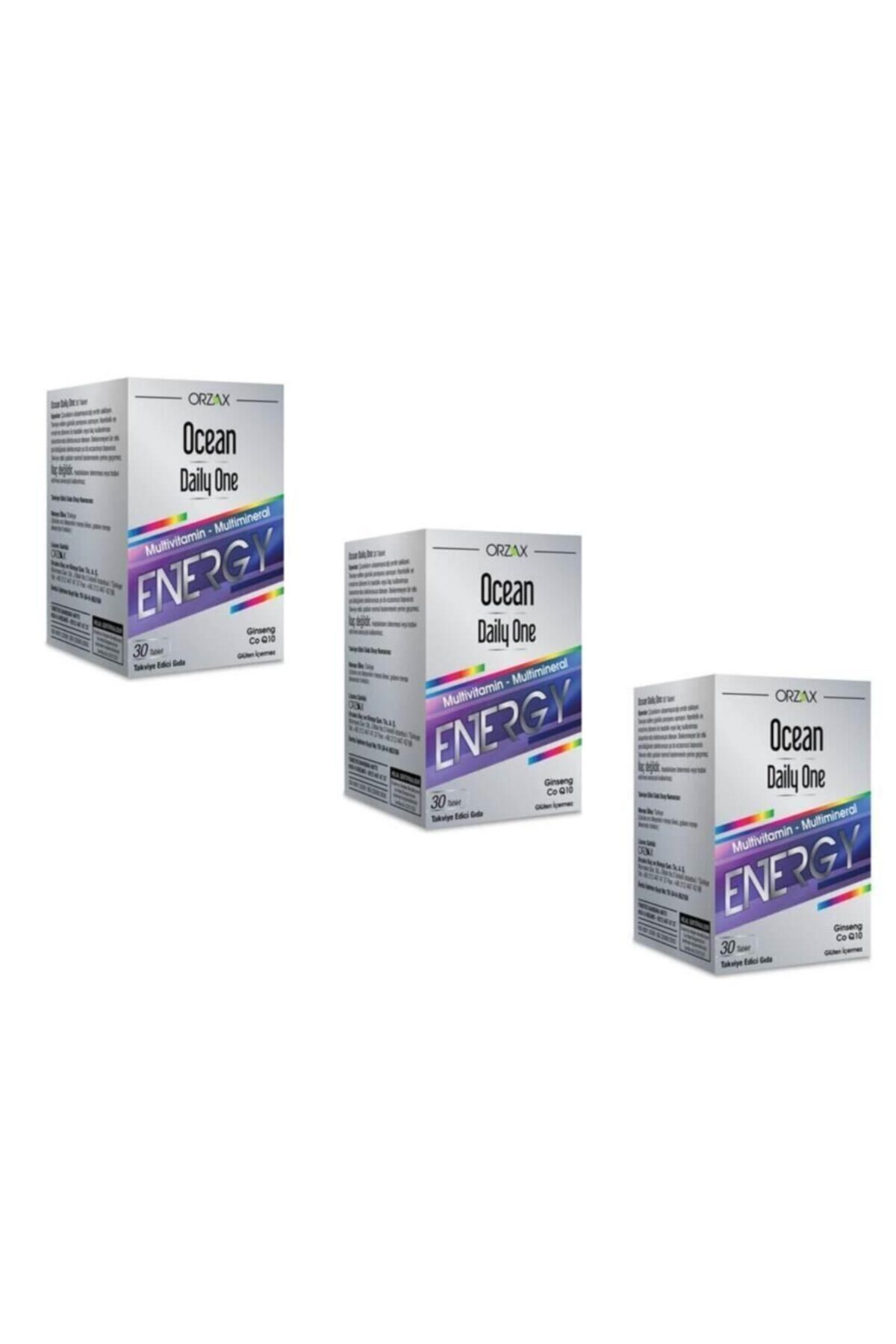 Orzax Ocean Daily One Energy Ginseng Coq10 30 Tablet 3'lü Paket