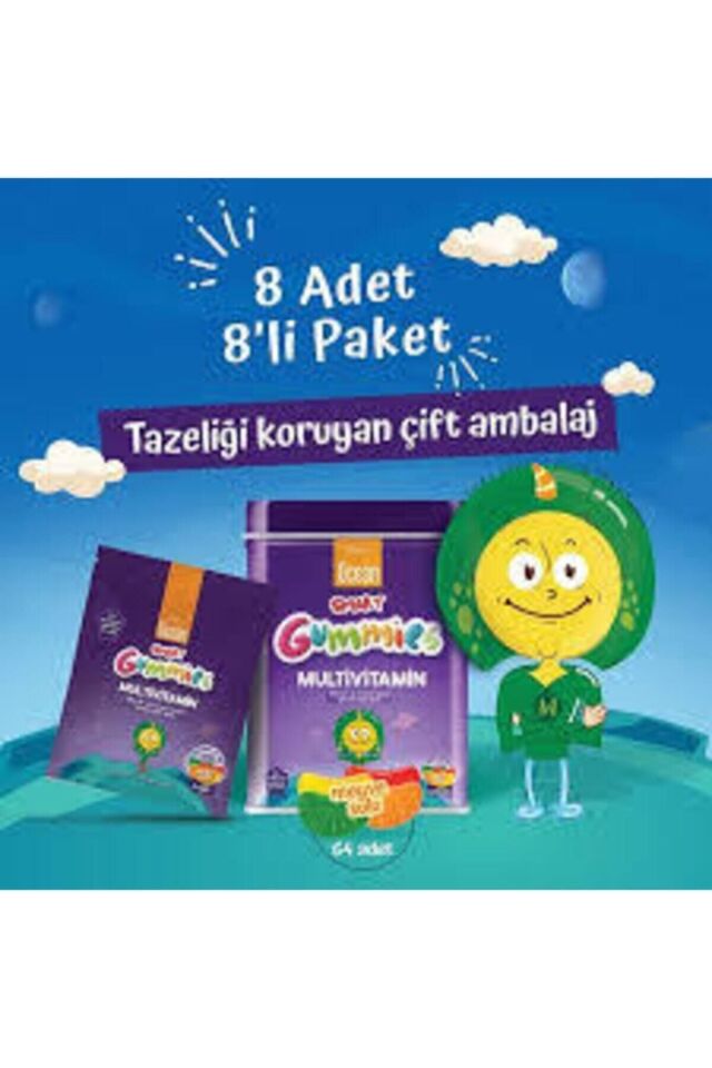 Smart Gummies Multivitamin Meyve Sulu 64 Adet Jel Çocuklara Özel + Hediyeli Ürün