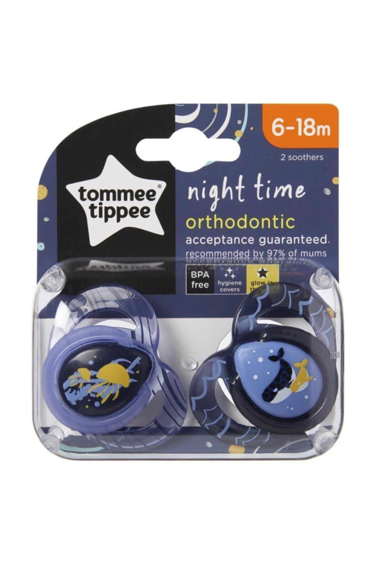 Night Time Ortodontik Gece Emziği 2'li 6-18 Ay