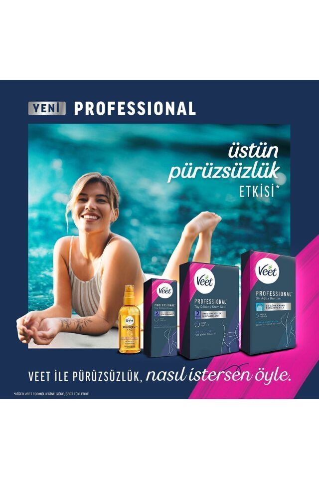Professional Tüy Dökücü Krem Bacak & Vücut Bölgesi Tüm Cilt Tipleri için 600ml (200ml x 3 Adet)
