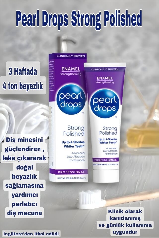 Strong Polished- Diş Minesini Güçlendiren, Güçlü Cilalı, Leke Çıkarıcı Beyazlatıcı Diş Macunu 75ml