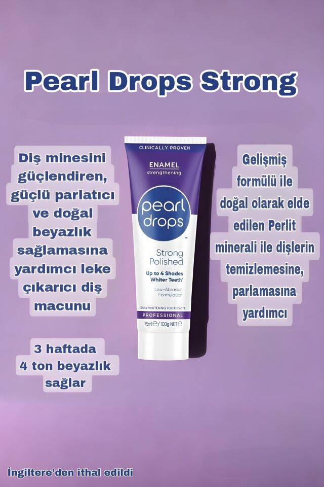 Strong Polished- Diş Minesini Güçlendiren, Güçlü Cilalı, Leke Çıkarıcı Beyazlatıcı Diş Macunu 75ml