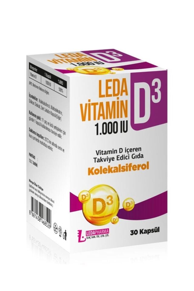 Vitamin D3 1000'ıu 30 Kapsül