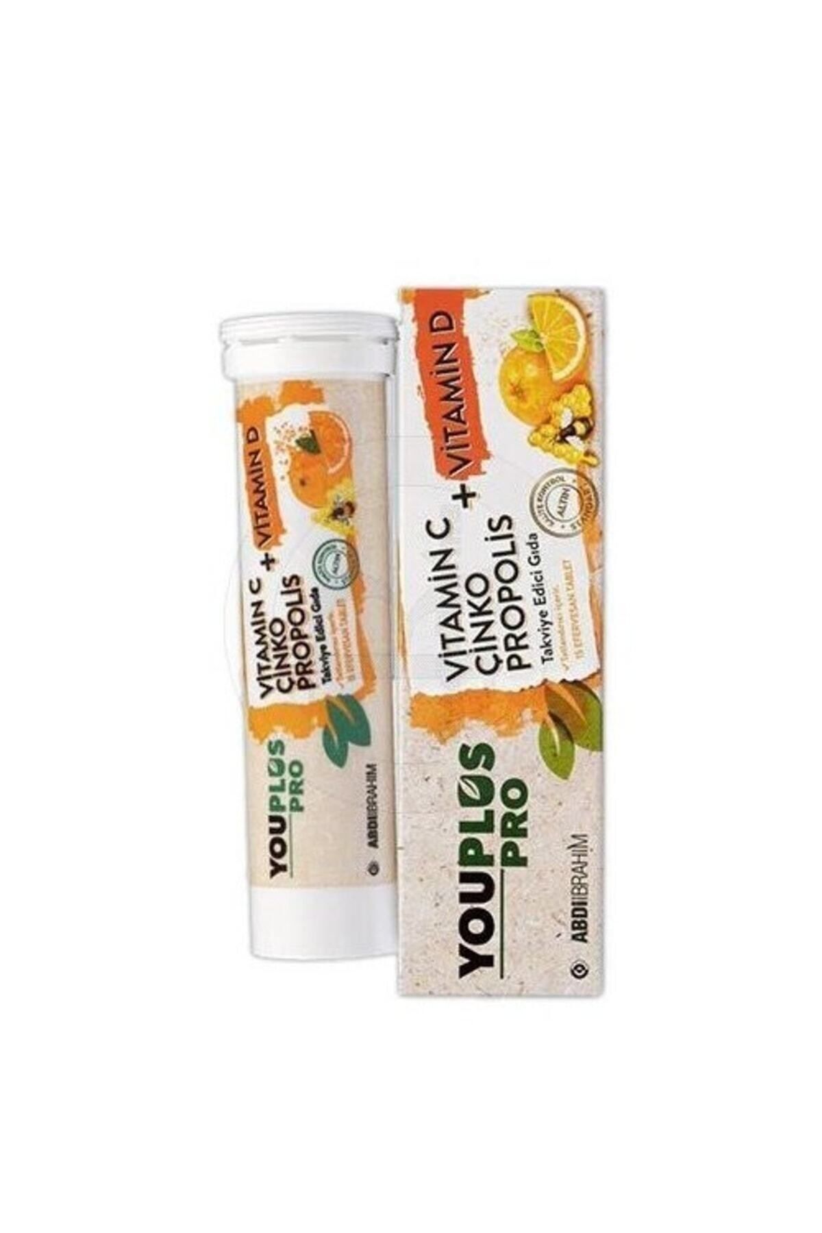 YOUPLUS Vitamin C Çinko Propolis Vitamin D 15 Efervesan Tablet 8699514020325