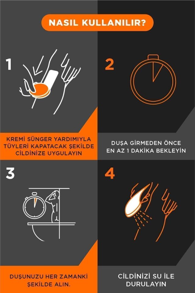 Men Erkeklere Özel Tüy Dökücü Krem Normal Ciltler 200ml + Duşta Tüy Dökücü Krem Normal Ciltler 150ml