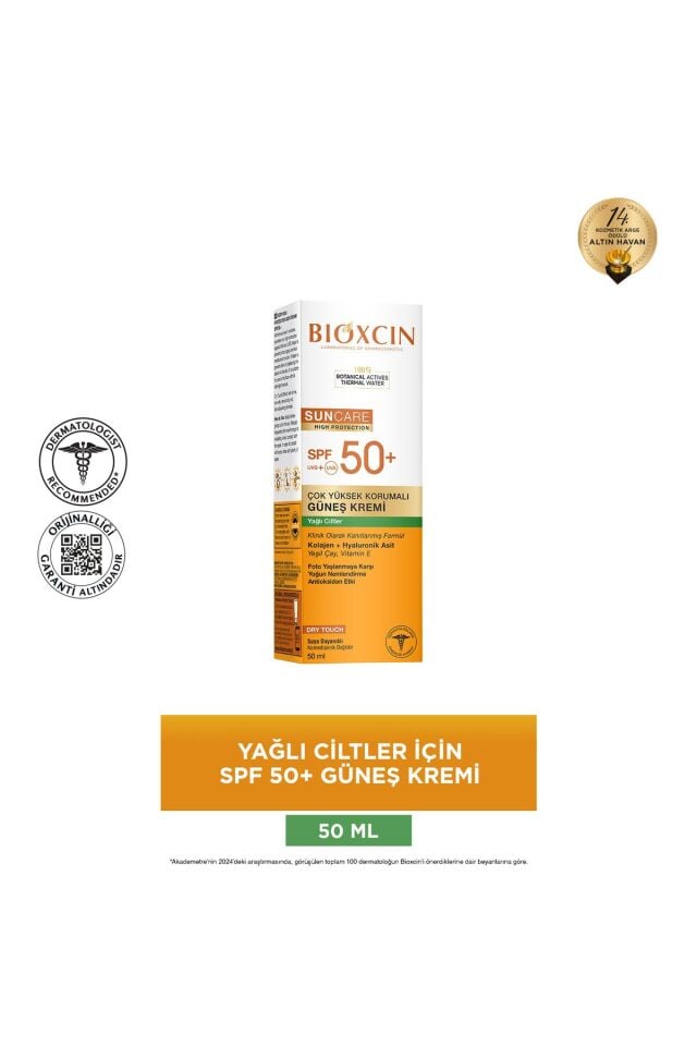 Sun Care Çok Yüksek Koruma Yağlı Ciltler için Güneş Kremi Spf 50+ 50 Ml - Kolajen ve Hyaluronik Asit