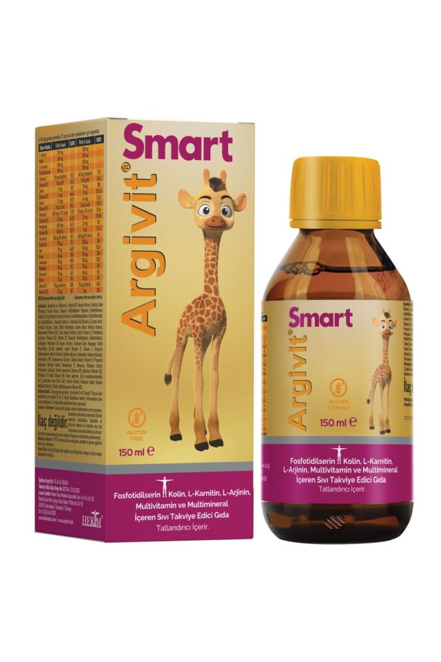 Smart (FOSFOTİDİLSERİN, KOLİN, L-KARNİTİN, L-ARJİNİN, MULTİVİTAMİN, MULTİMİNERAL) Şurup 150 ml