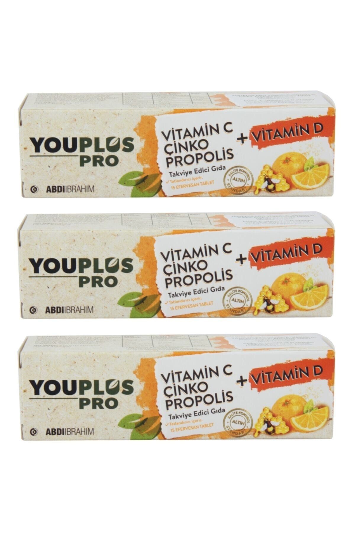 Vitamin C Çinko Propolis Vitamin D 15 Efervesan Tablet 3 Adet