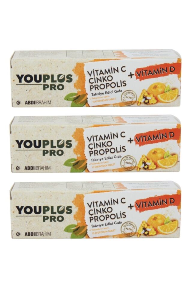 Vitamin C Çinko Propolis Vitamin D 15 Efervesan Tablet 3 Adet