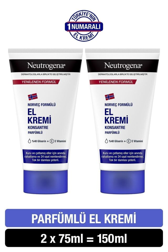 Norveç Formülü El Kremi Parfümlü 75 Ml X 2 Adet