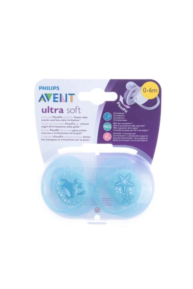 Ultra Soft Mavi Desenli Emzik 0-6 Scf226/20