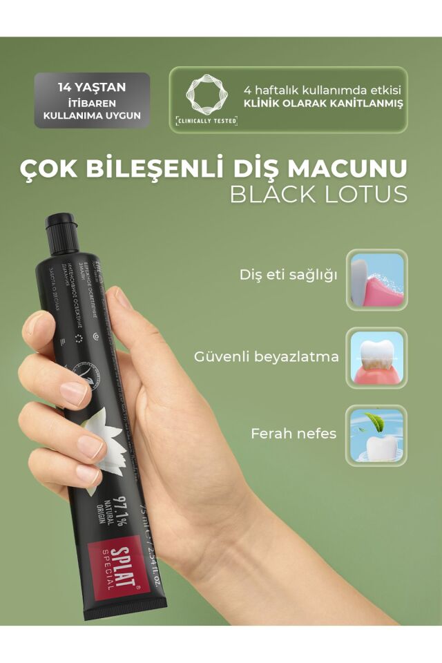 Diş Macunu Black Lotus 4 Ton Beyaz 75 ml