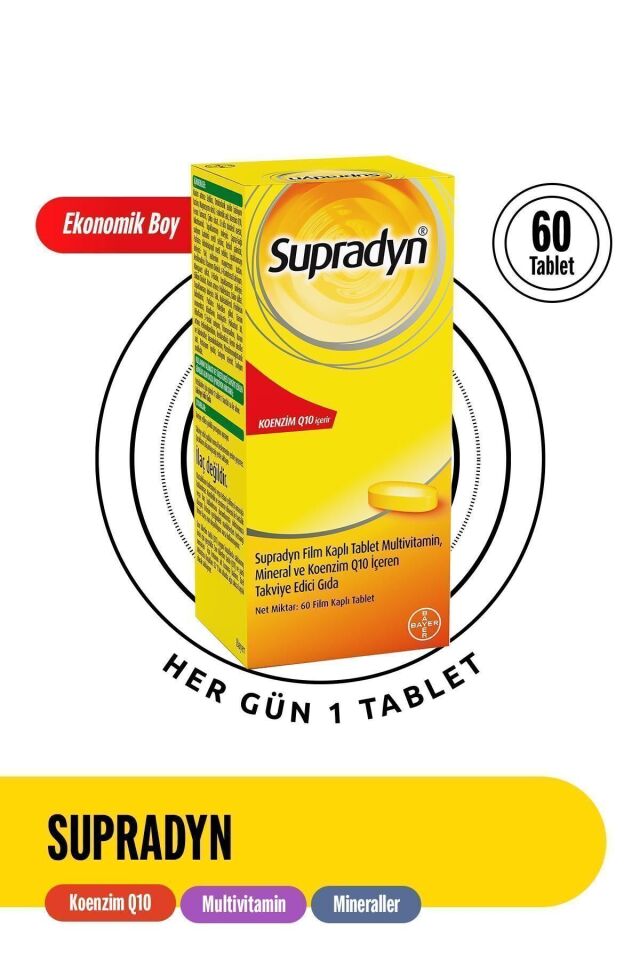 60 Film Kaplı Tablet | Koenzim Q10, Multivitamin Ve Mineral Içeren Takviye Edici Gıda