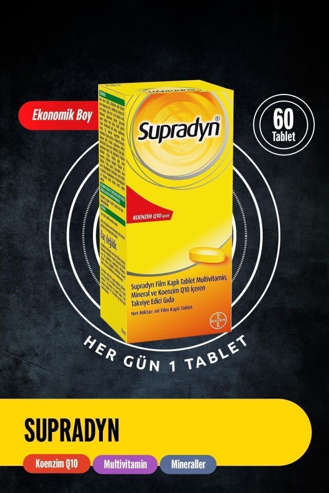 60 Film Kaplı Tablet | Koenzim Q10, Multivitamin Ve Mineral Içeren Takviye Edici Gıda