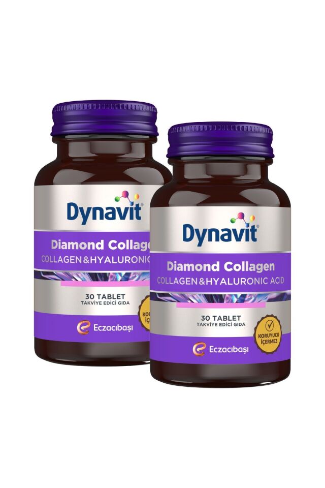 Diamond Collagen & Hyaluronic Acid 30 Tablet - 2'li Avantaj Paketi - Tip 1 Balık Kolajeni