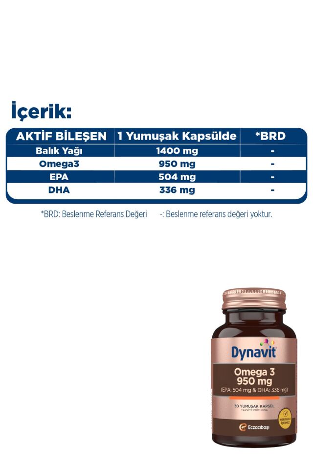 Omega 3 950 Mg Yumuşak Kapsül 30 Lu X 2 Adet