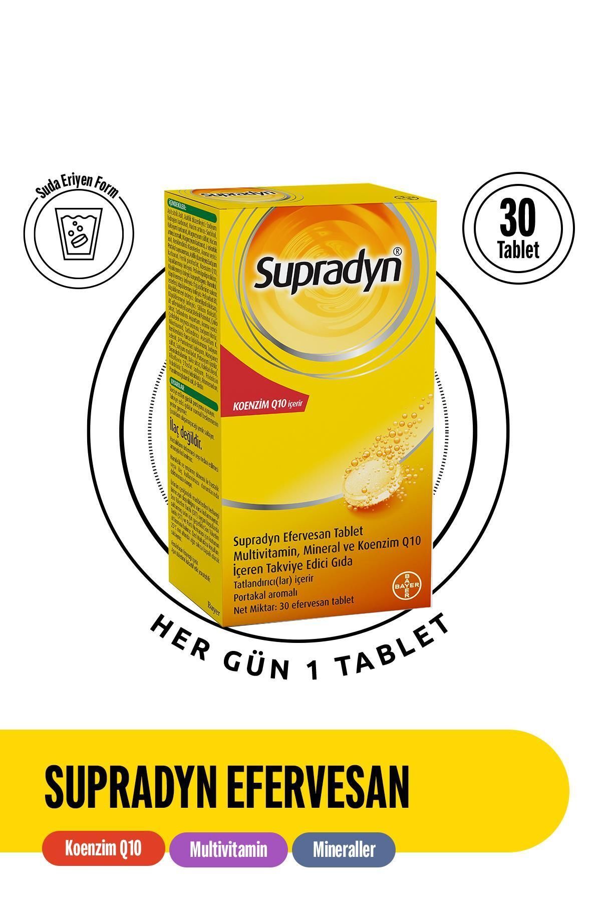 30 Efervesan Tablet | Koenzim Q10, Multivitamin Ve Mineral Içeren Takviye Edici Gıda