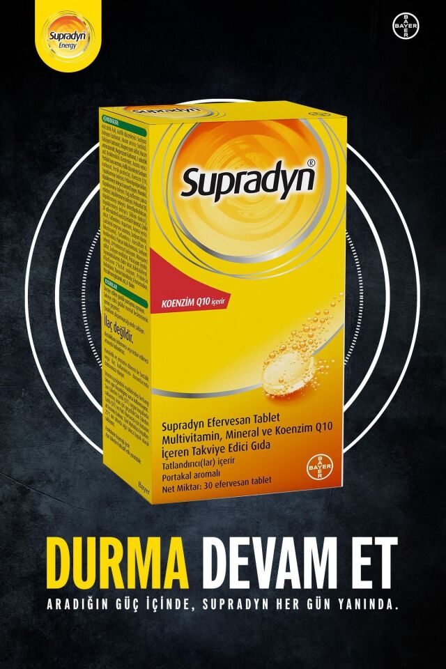 30 Efervesan Tablet | Koenzim Q10, Multivitamin Ve Mineral Içeren Takviye Edici Gıda