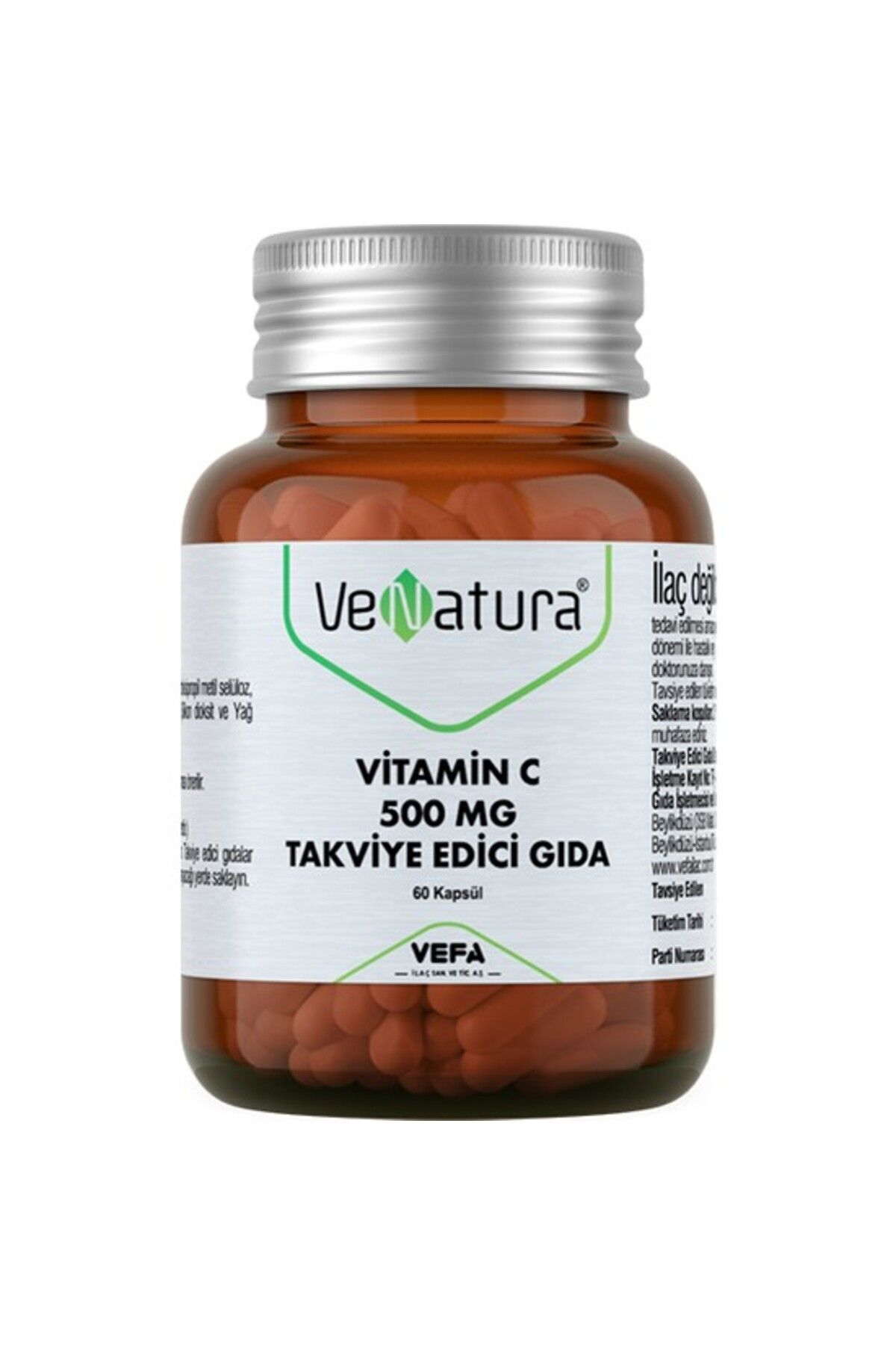 Vitamin C 500 Mg Takviye Edici Gida 60 Kapsül
