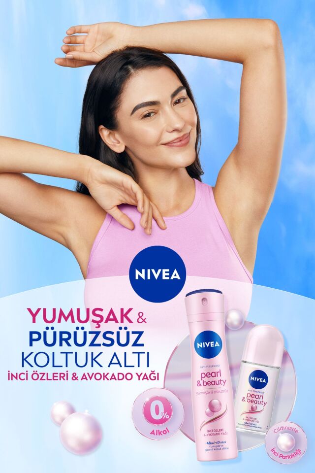 Kadın Sprey Deodorant Pearl&Beauty 150ml, Ter Kokusuna Karşı 48 Saat Etkili, X2 Adet