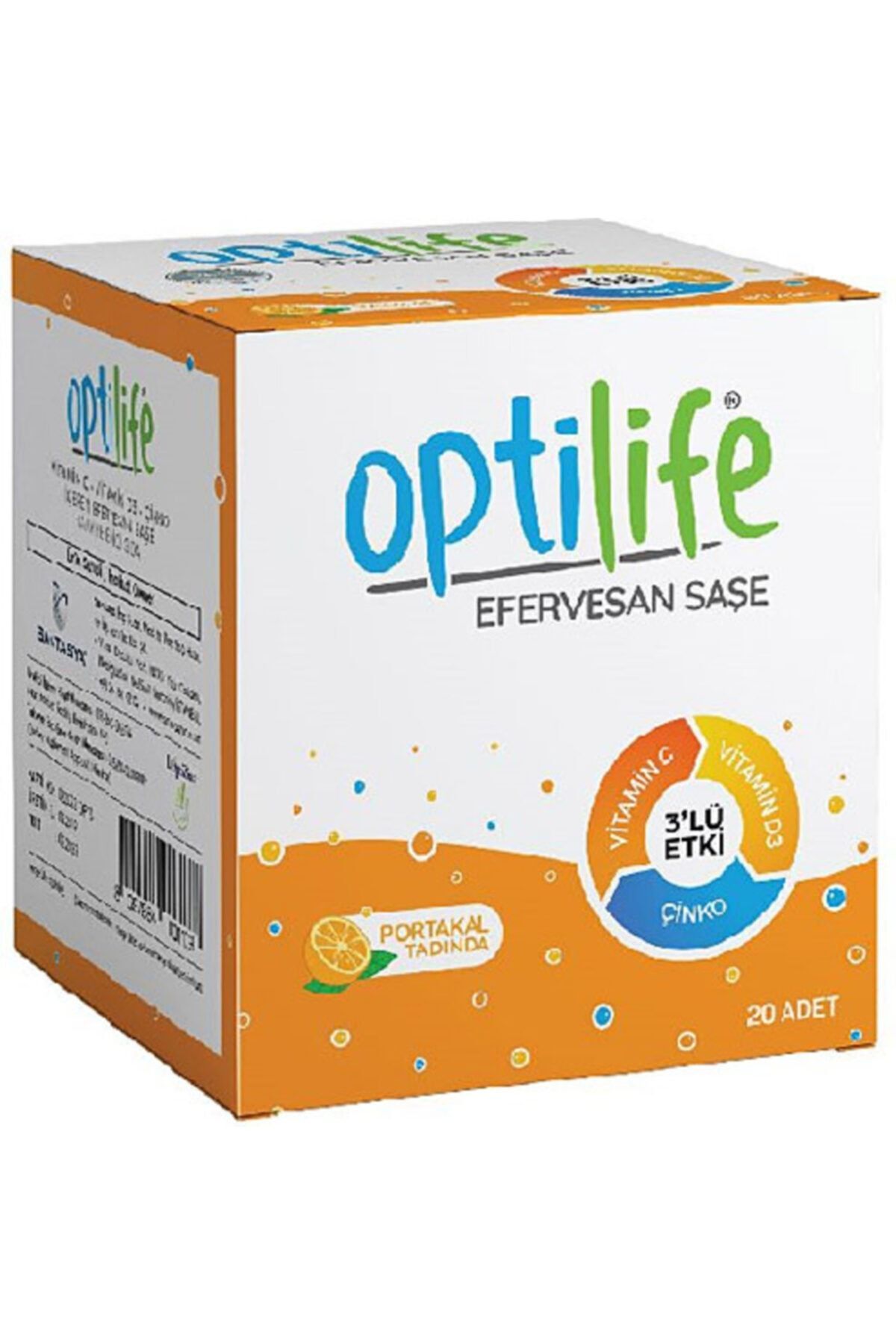 Optilife Vitamin C D3 Çinko Efervesan 20 Saşe