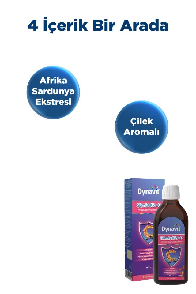 Sambukid-C Şurup 150 mL - Kara Mürver Ekstresi, C Vitamini, Çinko, Afrika Sardunyası Ekstresi