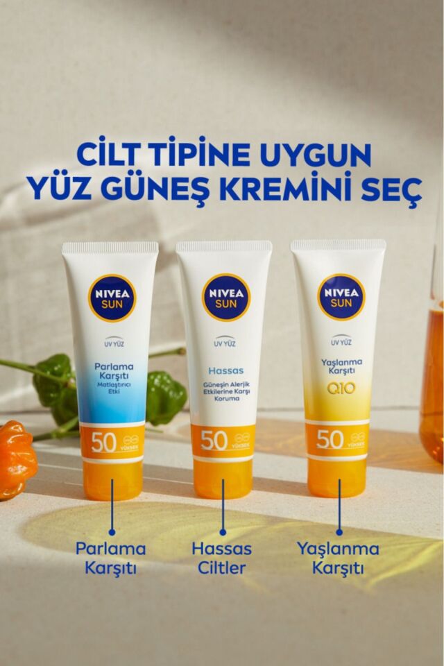 SUN SPF50 Q10 Yaşlanma ve Kırışıklık Karşıtı Nemlendirici Yüz Kremi 50ml, Güneş Koruyucu, UVA UVB