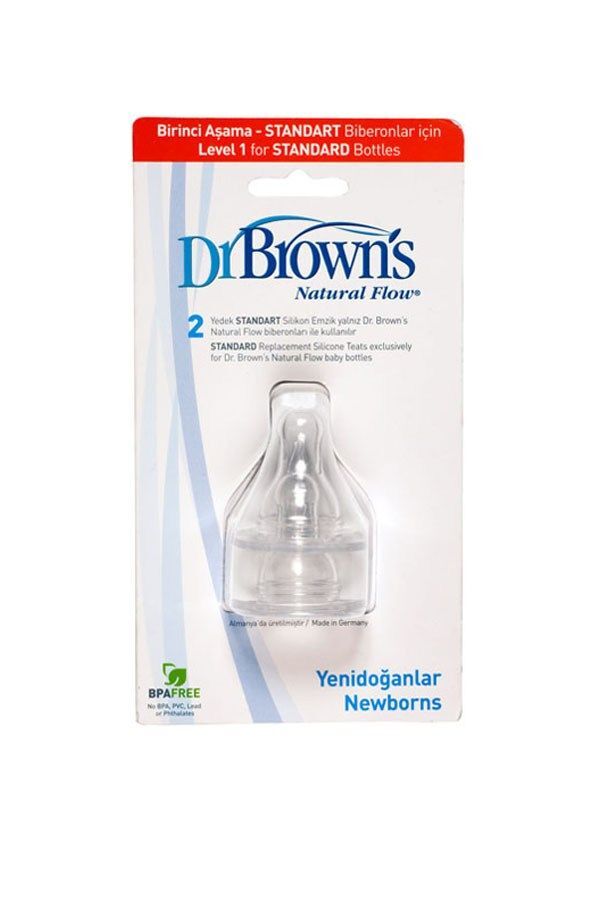 Dr Brown Standart Biberon Emziği 0M+ 2'li Level 2