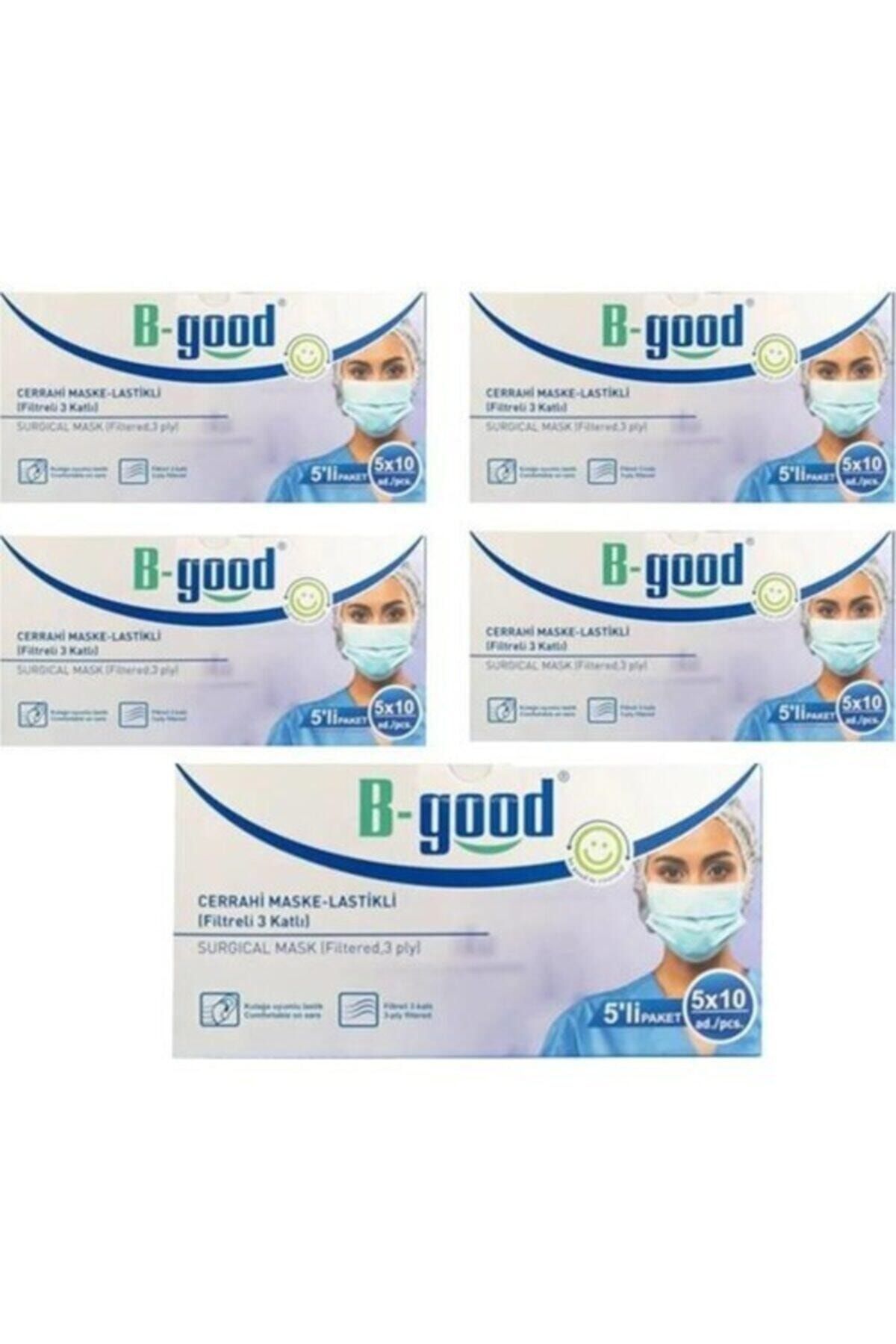 Cerrahi Maske 3 Katlı Meltblownlu Burun Telli 5 Kutu 250 Adet 5li Paket