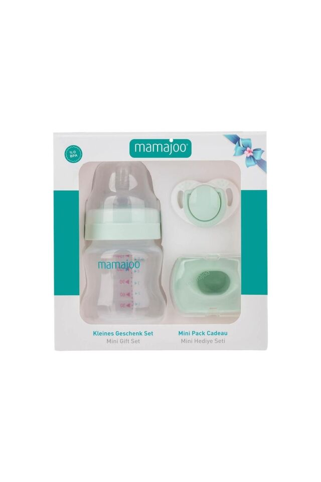 Yenidoğan Bebek Seti Antikolik Biberon 150ml Yeşil, Ortodontik Emzik&saklama Kutusu, 3lüset