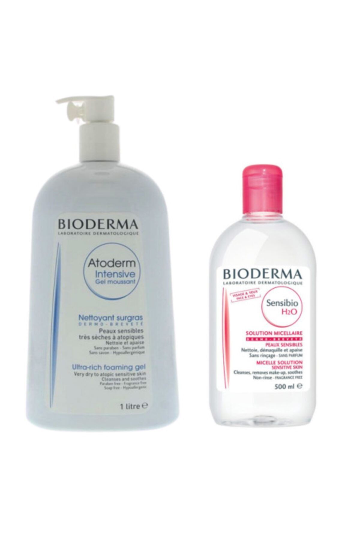 Atoderm Intensive Foaming Gel 1 litre Sensibio H2o Yüz Ve Makyaj Temizleme Suyu 500 ml
