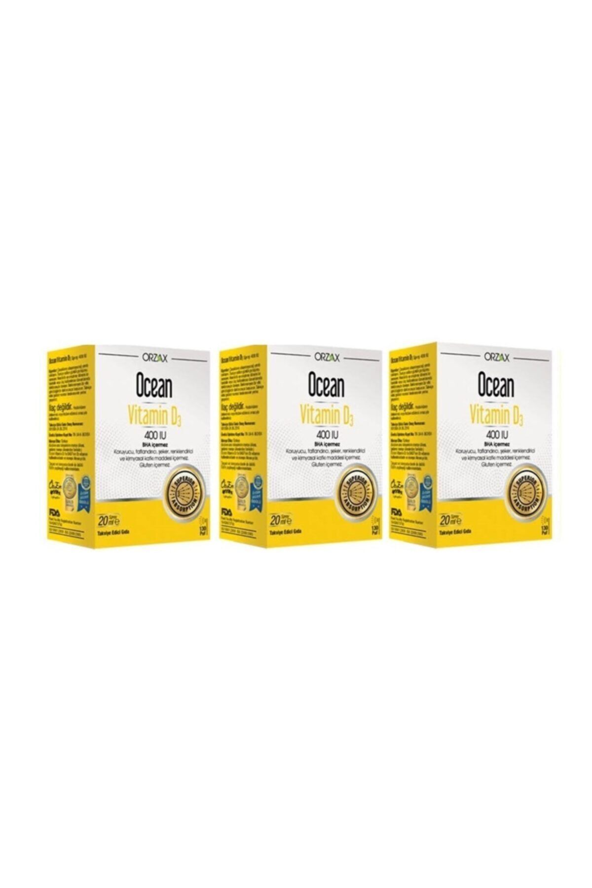 Ocean Vitamin D3 400 Iu 20 Ml (3 Kutu)