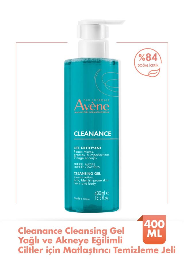 Cleanance Yağlı ve Akneye Eğilimli Ciltler için Matlaştırıcı Etkili Temizleme Jeli 400 ml