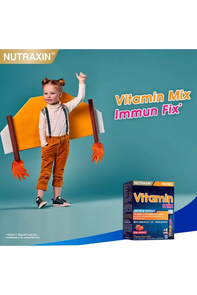 Vitamin Mix For Kids 7x25 ml - Çocuk Vitamini Beta Glukan Vitamin C Çörek Otu Keçi Boynuzu