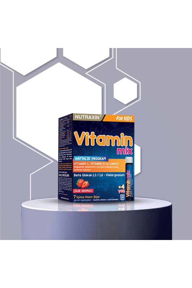 Vitamin Mix For Kids 7x25 ml - Çocuk Vitamini Beta Glukan Vitamin C Çörek Otu Keçi Boynuzu