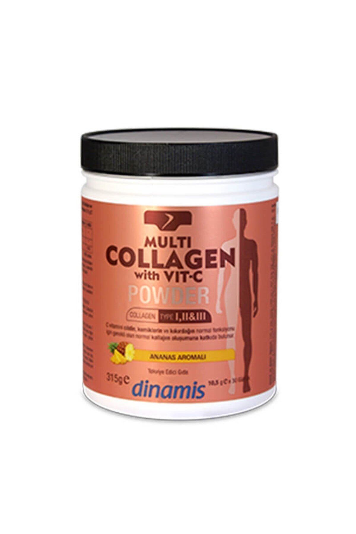 Dinamis Multi Collagen With Vit C Toz Ananas Aromalı 315 gr